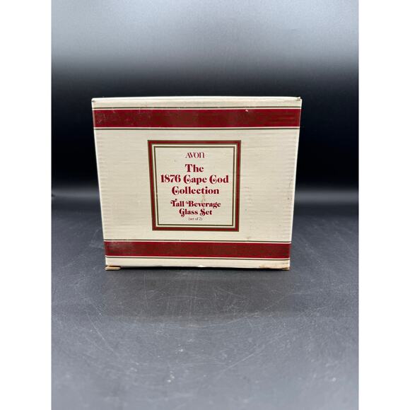 1876 Cape Cod Collection Tall Beverage Glass Set-Avon Ruby Red Glass - Picture 7 of 10